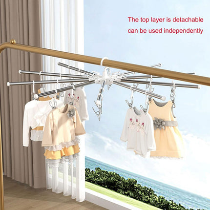 Folding Drying Rack Floor Stand Multi Functional Clothes Laundry Hanger Indoor