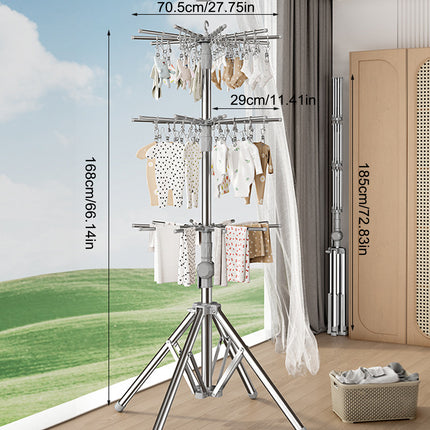 Folding Drying Rack Floor Stand Multi Functional Clothes Laundry Hanger Indoor