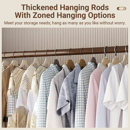 Bamboo Floor Standing Clothes Rack Durable Space Saving for Home Bedroom Use