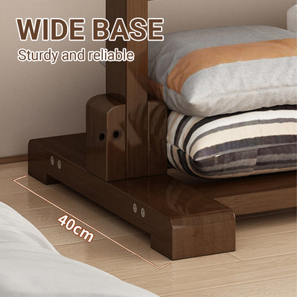 Bamboo Floor Standing Clothes Rack Durable Space Saving for Home Bedroom Use