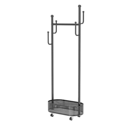 Portable Floor Standing Coat Rack with Wheels for Bedroom Clothes Storage Use