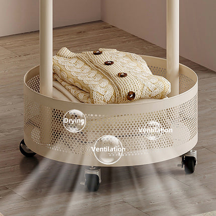 Moveable Floor-Standing Coat Rack Space Saving for Bedroom Clothes Storage Use