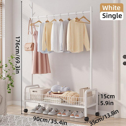 Simple Drying Rack Floor to Ceiling Indoor Hanging Clothes Rack for Bedroom Use