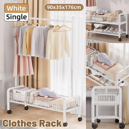 Simple Drying Rack Floor to Ceiling Indoor Hanging Clothes Rack for Bedroom Use