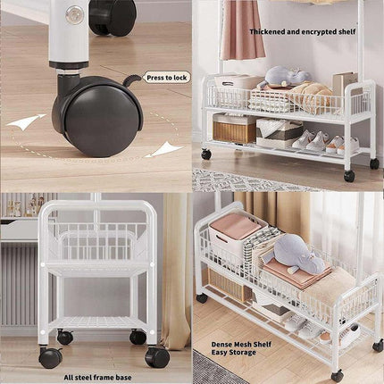 Simple Drying Rack Floor to Ceiling Indoor Hanging Clothes Rack for Bedroom Use