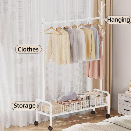 Simple Drying Rack Floor to Ceiling Indoor Hanging Clothes Rack for Bedroom Use
