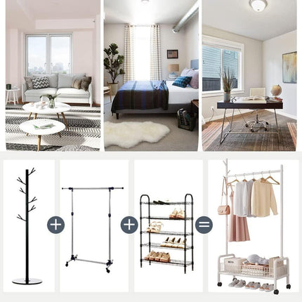 Simple Drying Rack Floor to Ceiling Indoor Hanging Clothes Rack for Bedroom Use