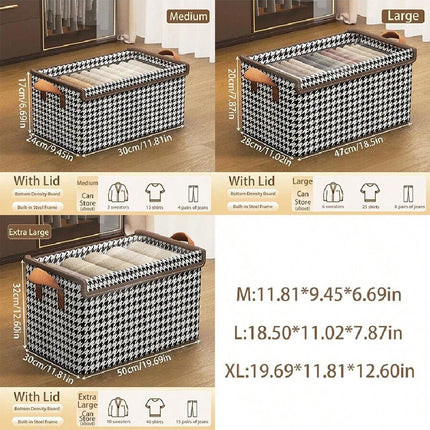 Foldable Clothes Storage Box Washable Wardrobe Organizer for Clothing and Linens