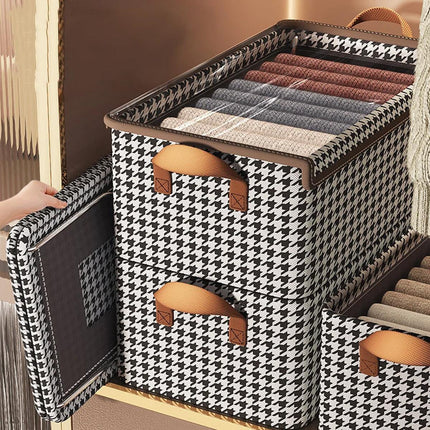 Foldable Clothes Storage Box Washable Wardrobe Organizer for Clothing and Linens