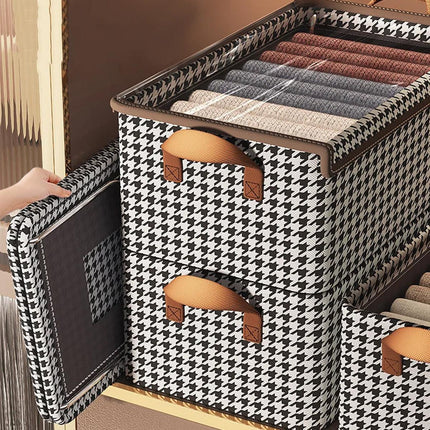 Foldable Clothes Storage Box Washable Wardrobe Organizer for Clothing and Linens