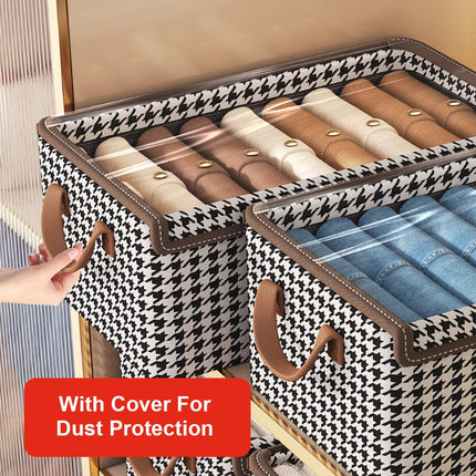 Foldable Clothes Storage Box Washable Wardrobe Organizer for Clothing and Linens