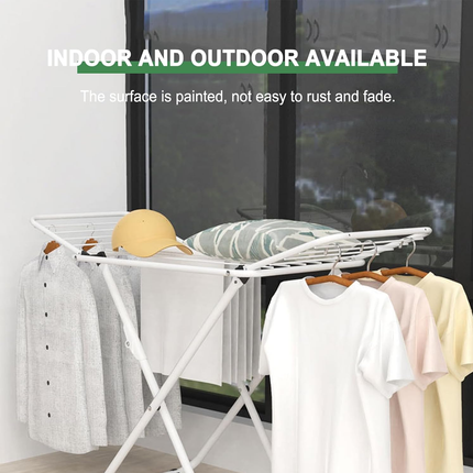 Floor Standing Clothes Drying Rack Laundry Foldable Indoor Garment Drying Rack
