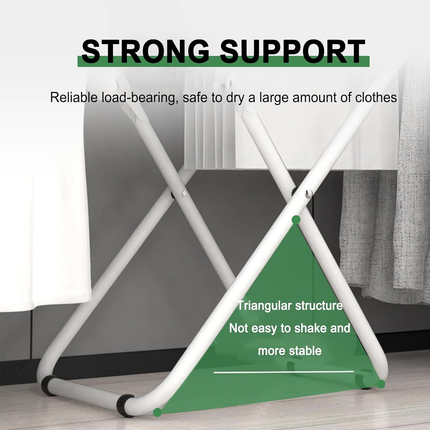 Floor Standing Clothes Drying Rack Laundry Foldable Indoor Garment Drying Rack