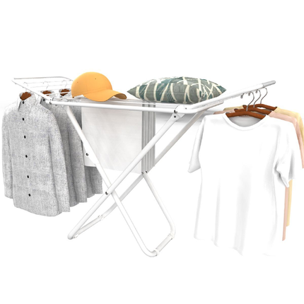 Floor Standing Clothes Drying Rack Laundry Foldable Indoor Garment Drying Rack