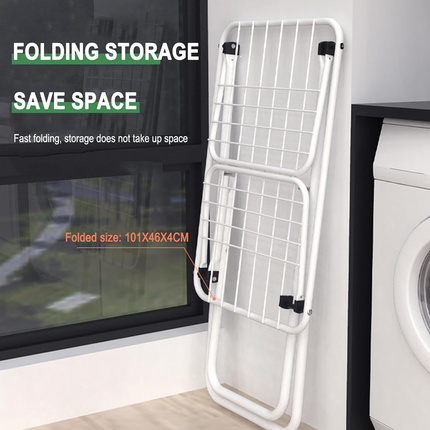 Floor Standing Clothes Drying Rack Laundry Foldable Indoor Garment Drying Rack
