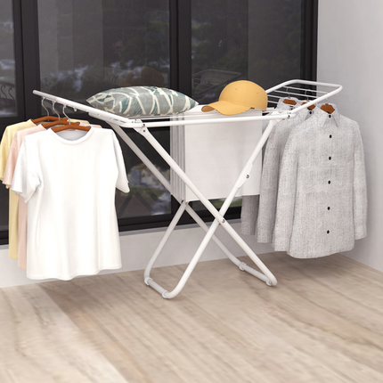 Floor Standing Clothes Drying Rack Laundry Foldable Indoor Garment Drying Rack