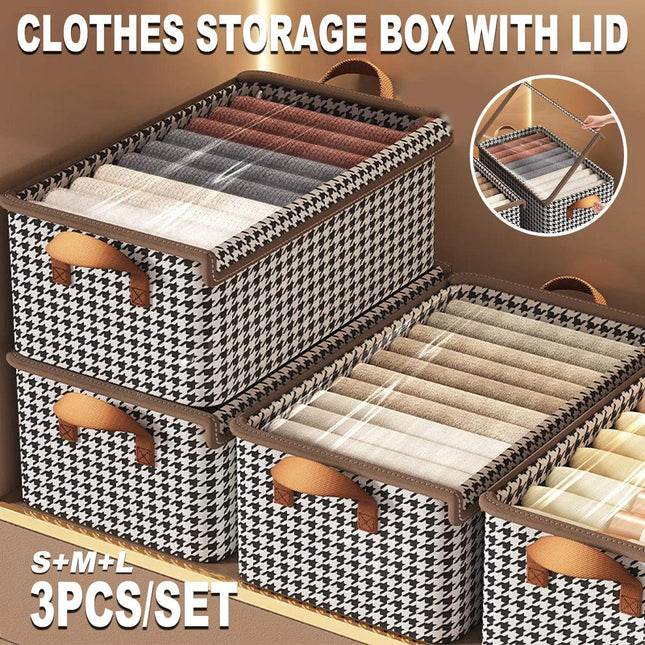 Foldable Clothes Storage Box Washable Wardrobe Organizer for Clothing and Linens