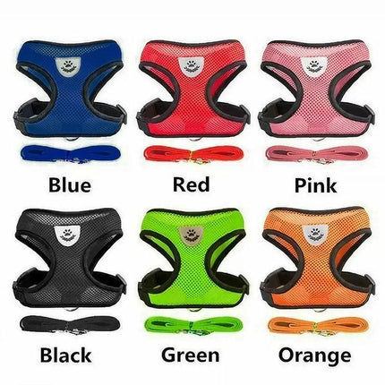 L Size Pet Dog Cat Puppy Soft Leash VEST Mesh Breathe Adjustable Harness Braces Clothes - Aimall