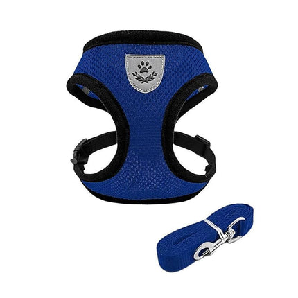 M Size Pet Dog Cat Puppy Soft Leash VEST Mesh Breathe Adjustable Harness Braces Clothes - Aimall