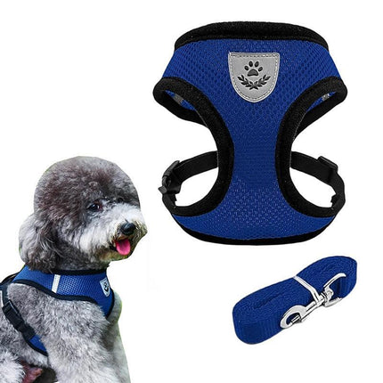 M Size Pet Dog Cat Puppy Soft Leash VEST Mesh Breathe Adjustable Harness Braces Clothes - Aimall