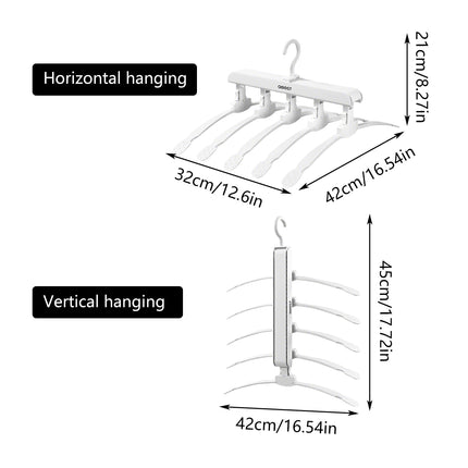 Foldable Multi Function Clothes Hanger Space Saving Non Slip For Coats Shirts