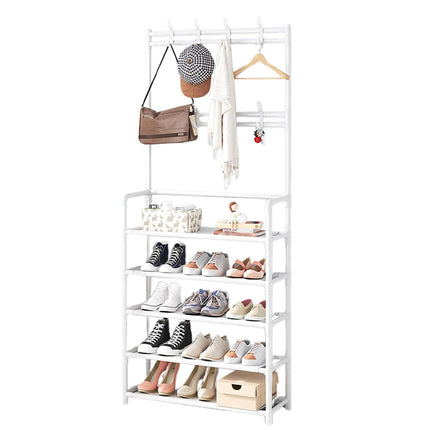Clothes Rack Floor Standing Multifunctional Coat Hanger Storage Organizer Home