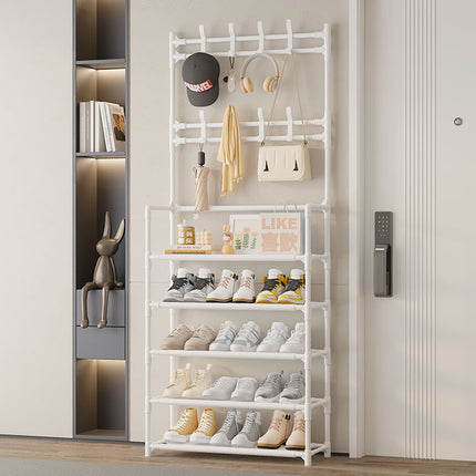 Clothes Rack Floor Standing Multifunctional Coat Hanger Storage Organizer Home