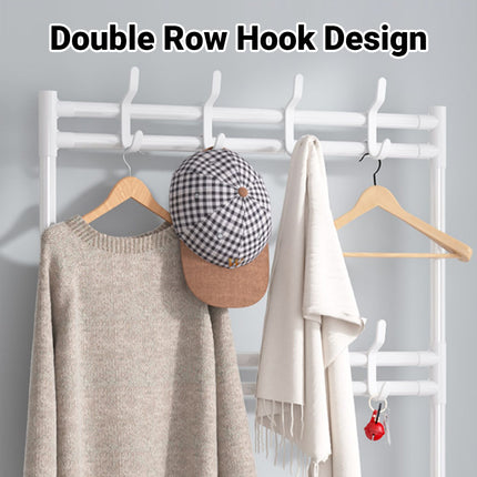 Clothes Rack Floor Standing Multifunctional Coat Hanger Storage Organizer Home
