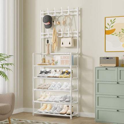 Clothes Rack Floor Standing Multifunctional Coat Hanger Storage Organizer Home