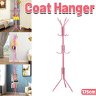 Metal Floor Coat Rack 175cm with Hooks Triangular Base for Home Entryway