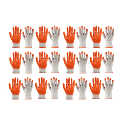12 Pairs Latex Coated Work Gloves Anti Slip for Warehouse Labour Garden Use