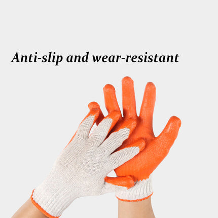 12 Pairs Latex Coated Work Gloves Anti Slip for Warehouse Labour Garden Use