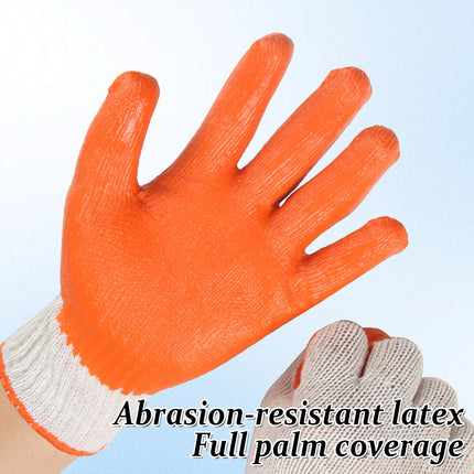 12 Pairs Latex Coated Work Gloves Anti Slip for Warehouse Labour Garden Use