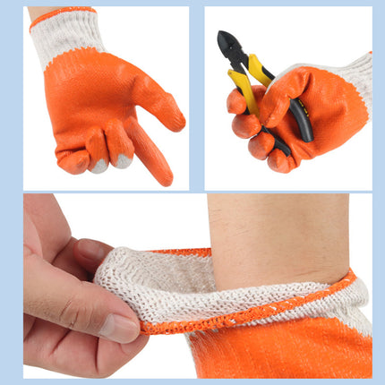 12 Pairs Latex Coated Work Gloves Anti Slip for Warehouse Labour Garden Use