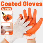 12 Pairs Latex Coated Work Gloves Anti Slip for Warehouse Labour Garden Use