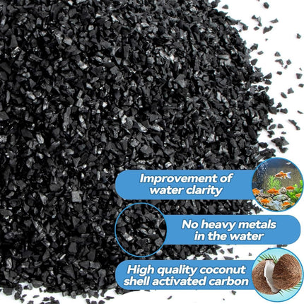 Aquarium Coconut Shell Activated Carbon 450g Filter Media Remove Yellow Water