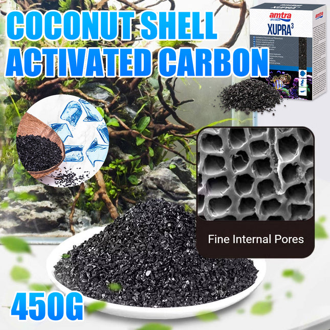 Aquarium Coconut Shell Activated Carbon 450g Filter Media Remove Yellow Water