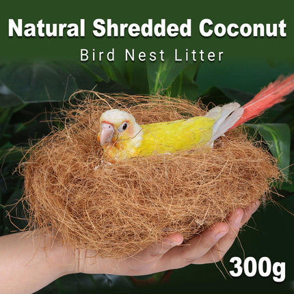 300g Coconut Bird Nest Woven Straw Nest Natural Breeding House Cage Decor