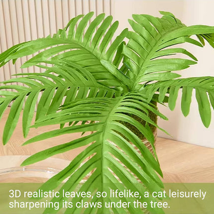 Coconut Palm Tree Cat Tree with Capsule Bed, Scratching Posts & Ball