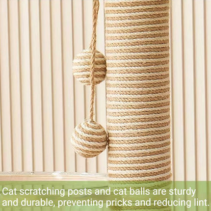 Coconut Palm Tree Cat Tree with Capsule Bed, Scratching Posts & Ball