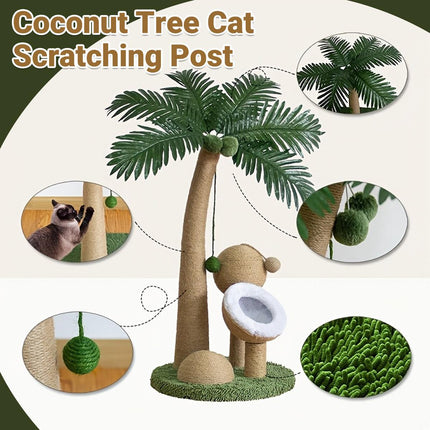 Coconut Cat Scratching Post Cat Climbing Frame Kitten Tree Scratcher Activity