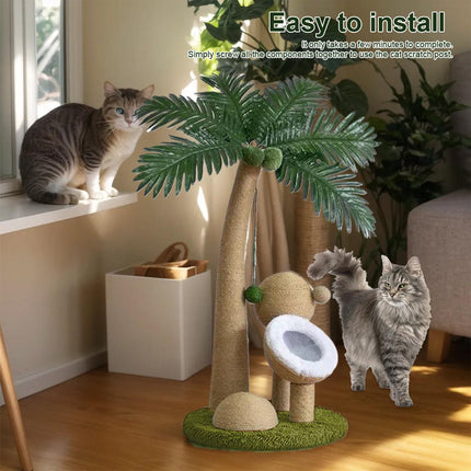 Coconut Cat Scratching Post Cat Climbing Frame Kitten Tree Scratcher Activity