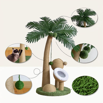 Coconut Cat Scratching Post Cat Climbing Frame Kitten Tree Scratcher Activity