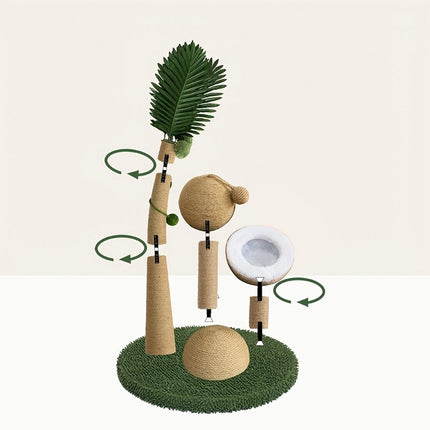 Coconut Cat Scratching Post Cat Climbing Frame Kitten Tree Scratcher Activity