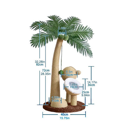 Coconut Cat Scratching Post Cat Climbing Frame Kitten Tree Scratcher Activity
