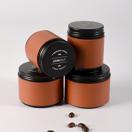 2PCS Luxury Mini Coffee Bean Storage Jar Airtight Sealed Portable Easy to Use