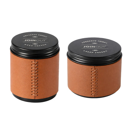 2PCS Luxury Mini Coffee Bean Storage Jar Airtight Sealed Portable Easy to Use