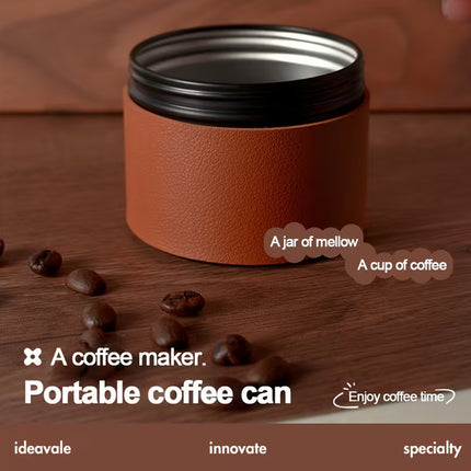2PCS Luxury Mini Coffee Bean Storage Jar Airtight Sealed Portable Easy to Use