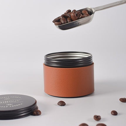 2PCS Luxury Mini Coffee Bean Storage Jar Airtight Sealed Portable Easy to Use