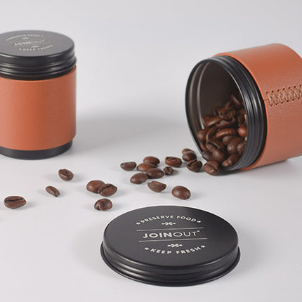 2PCS Luxury Mini Coffee Bean Storage Jar Airtight Sealed Portable Easy to Use